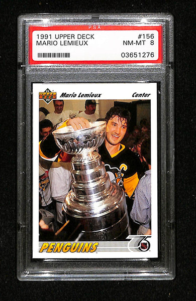 1991 Upper Deck Mario Lemieux PSA 8