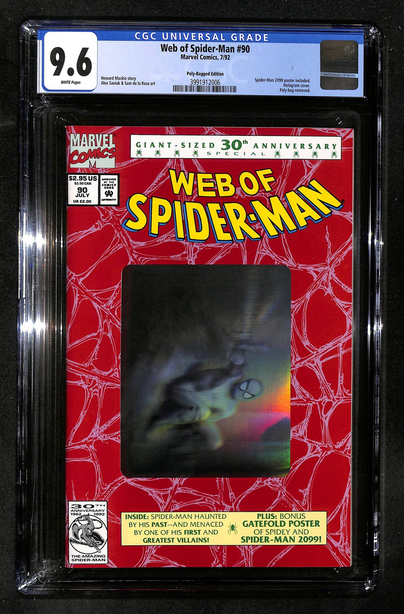 Web of Spider-Man #90 CGC 9.6 Poly-Bagged Edition