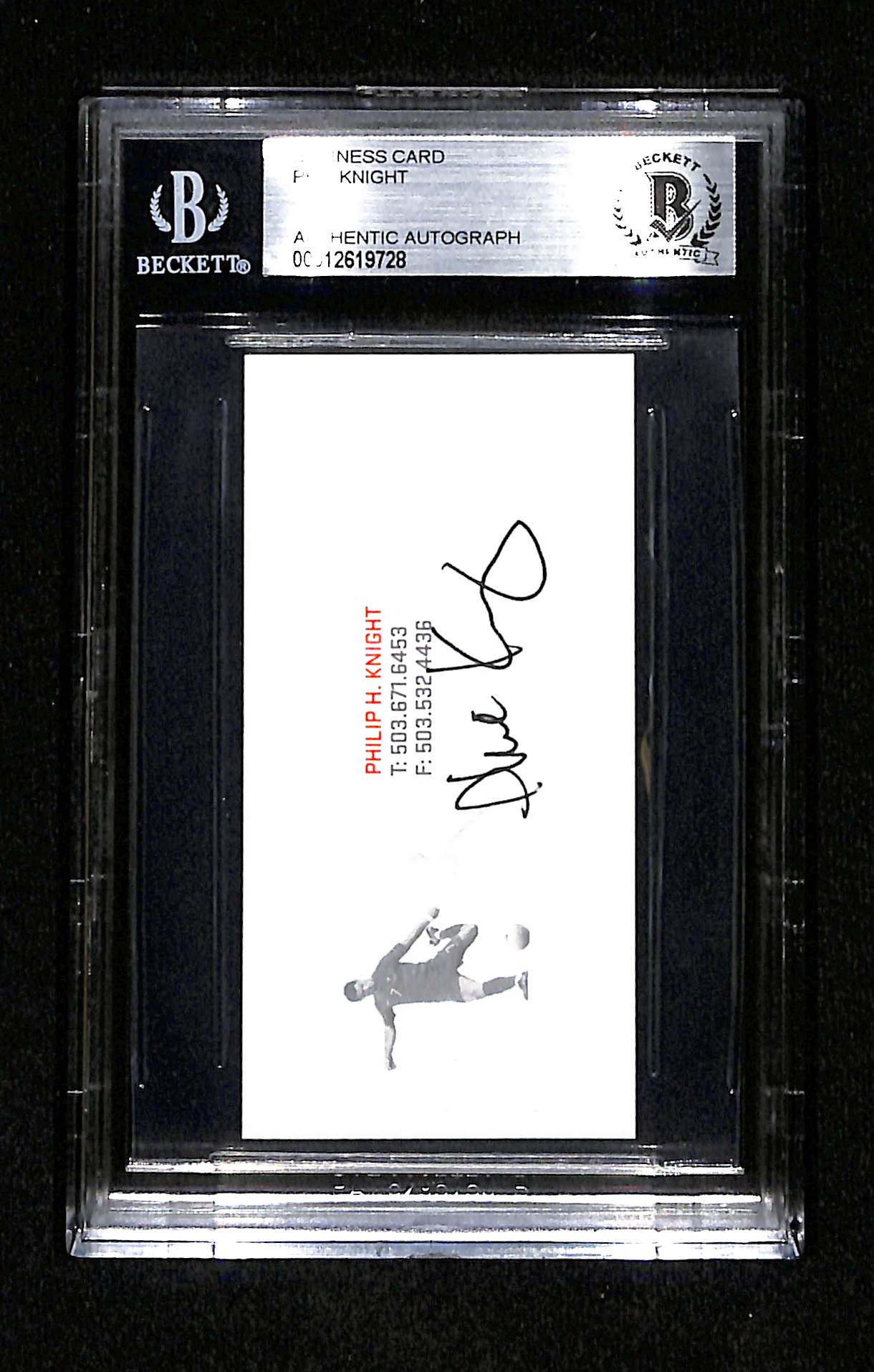 Phil Knight Business Card - Authentic Autograph - Beckett
