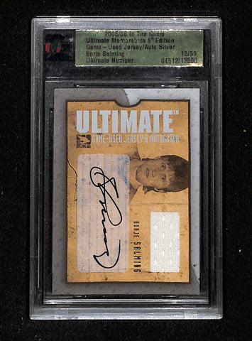 2005/06 In The Game Borje Salming Used Jersey/ Autograph 12/50