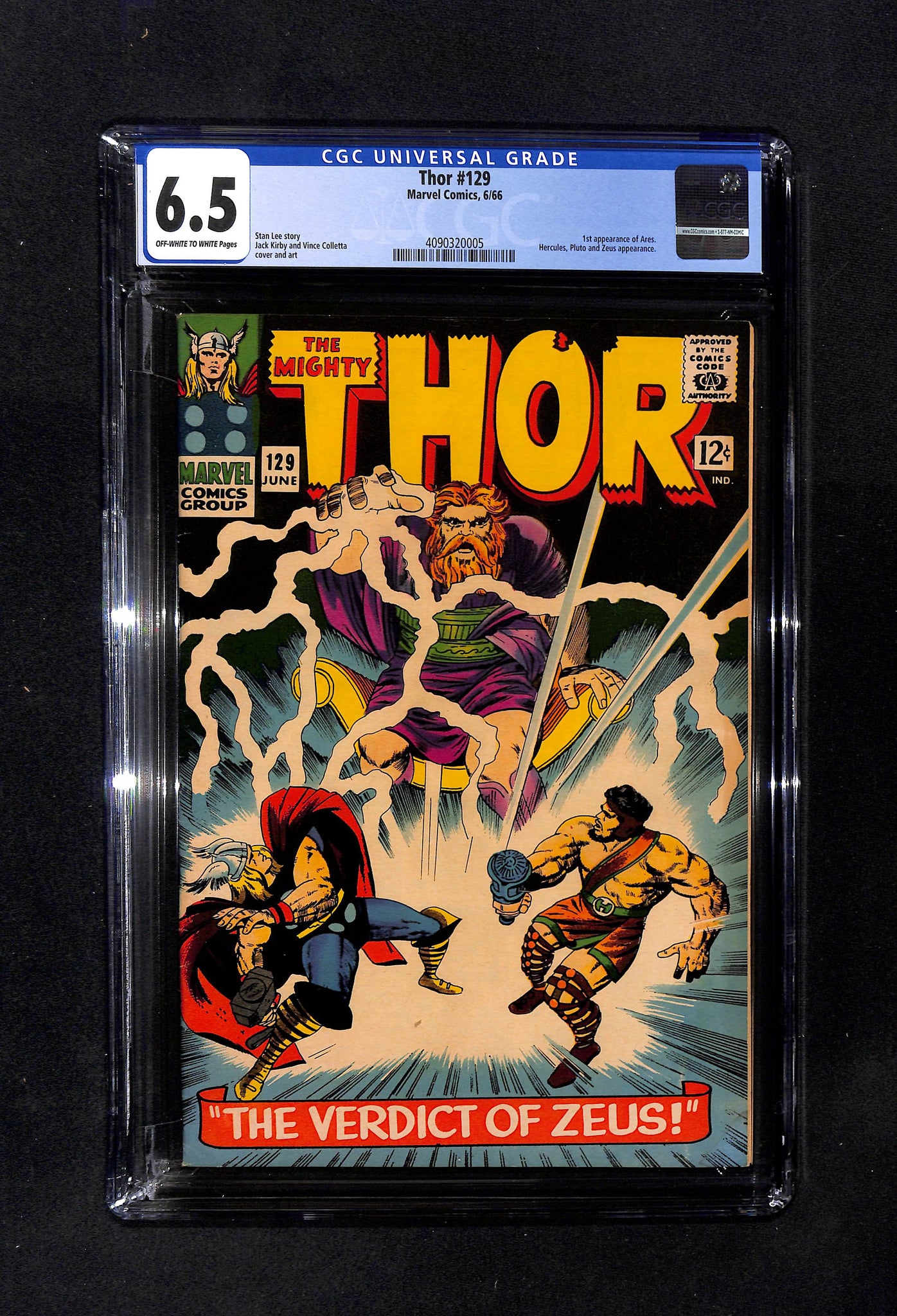 Thor #129 CGC 6.5 1st Appearance Ares, Hercules, Pluto, and Zeus