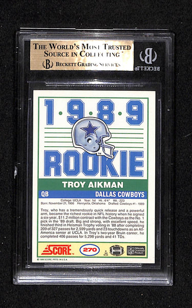 BGS - 1989 Score - Troy Aikman #270 - 9.5 GEM MINT