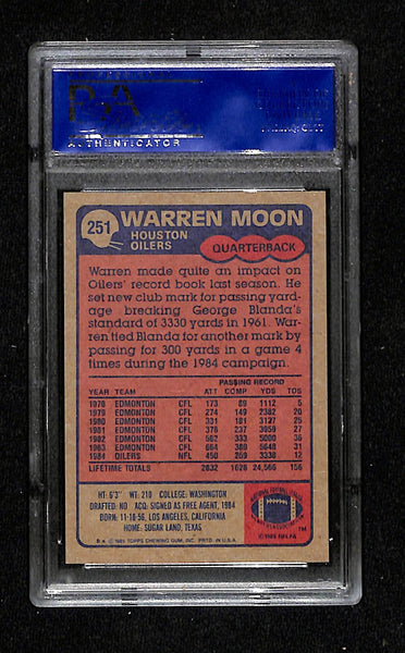PSA - 1985 Topps - Warren Moon #251 - MINT 9