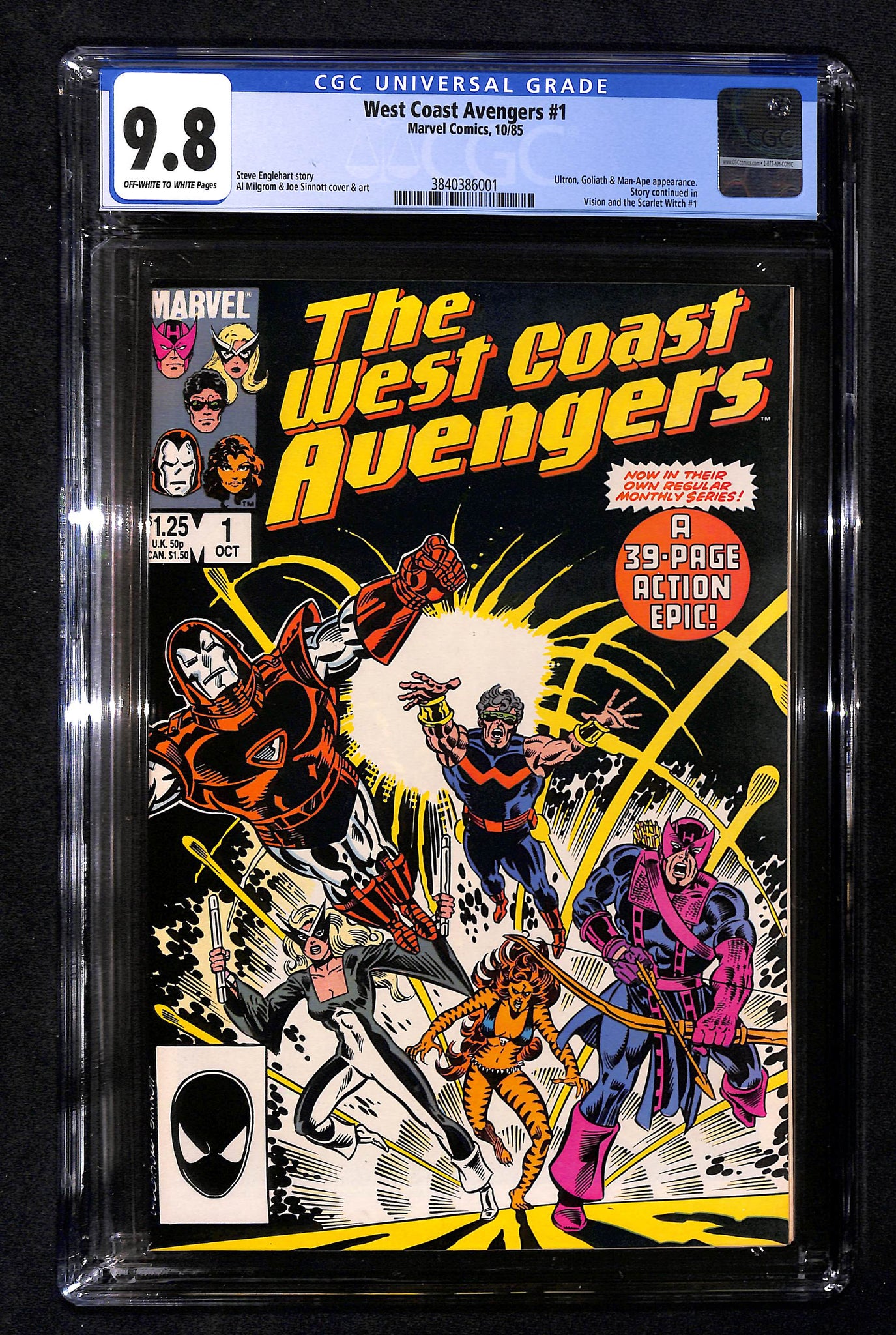 West Coast Avengers #1 CGC 9.8 Ultron, Goliath & Man-Ape appearance