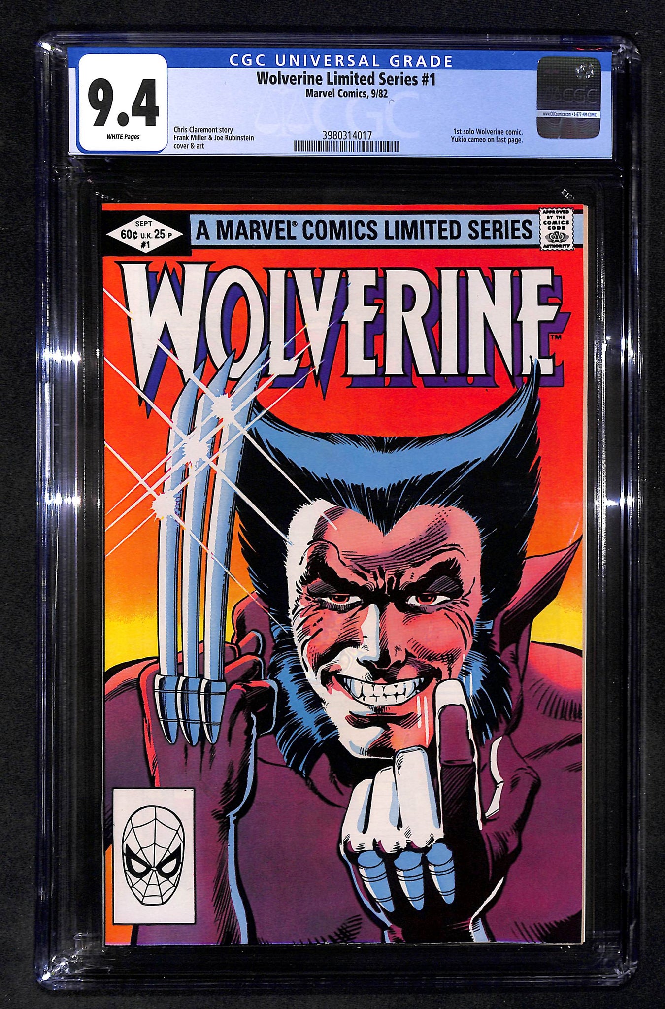 Wolverine Limited Series #1 CGC 9.4 1st solo Wolverine comic