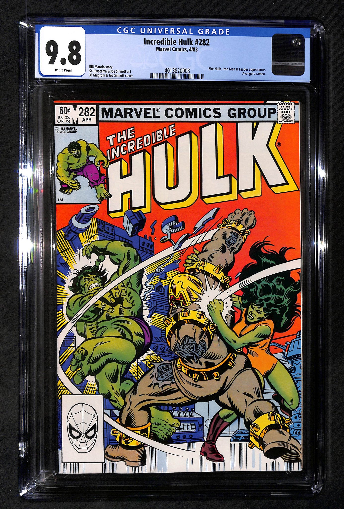 Incredible Hulk #282 CGC 9.8 White Pages