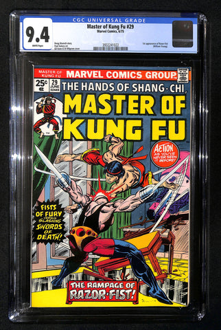 Master of Kung Fu #29 CGC 9.4 1st appearance of Razor-Fist