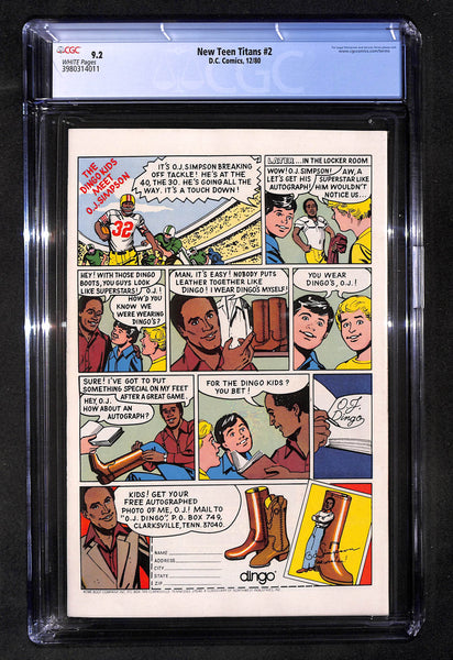 The New Teen Titans #2 CGC 9.2 1st appearance of Deathstroke the Terminator