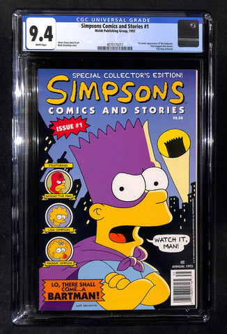 Simpsons Comics and Stories #1 CGC 9.4 1st comic appearance of The Simpsons