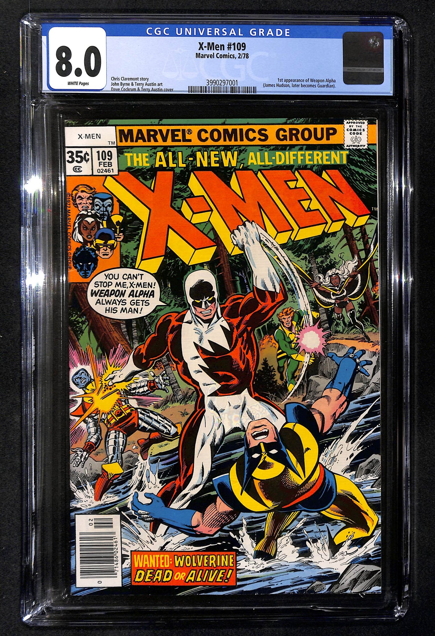 X-Men #109 CGC 8.0 1st appearance of Weapon Alpha